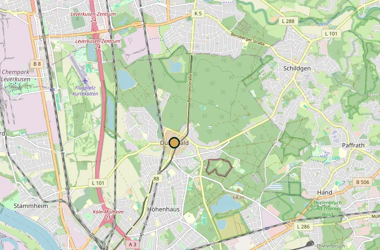 Karte von Köln-Dünnwald