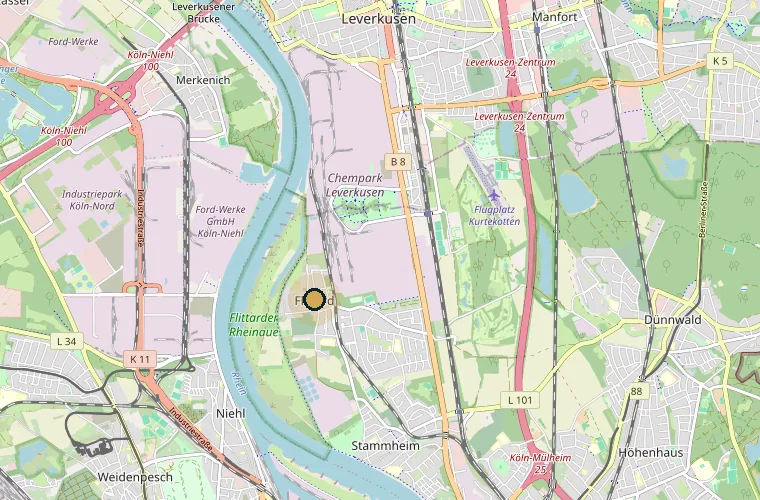 Karte von Köln-Flittard