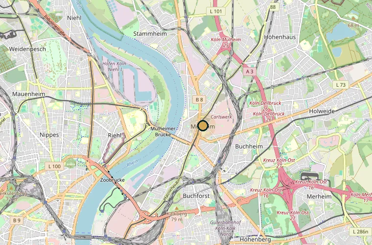 Karte von Köln-Mülheim