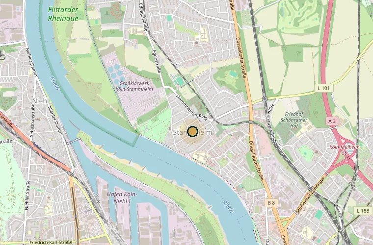Karte von Köln-Stammheim